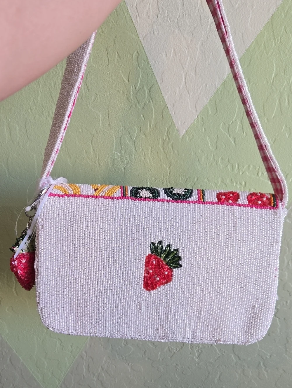 Handcrafted In Idia Fruit Shoulder Bag NWT